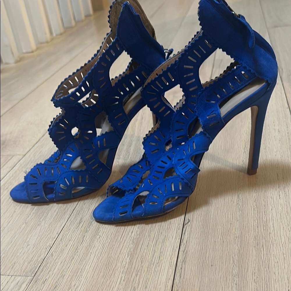 Zara Blue suede Women's Heeled Sandals size 38